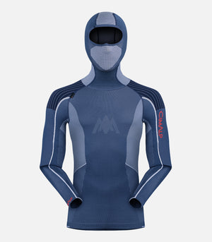 Nahtlose Thermounterwäsche mit Kapuze – Herren – SEAMLESS HOODIE TOP H Blau – Produktfoto
