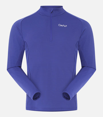 Men’s lightweight, breathable half-zip top - MUSAN H blue - product image