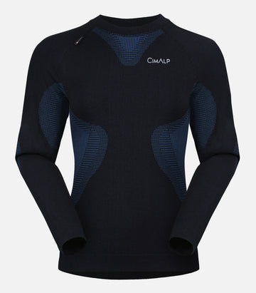 Ropa interior térmica de abrigo cálido con seda - Mujer - STRATEGIC TOP 5 F negro / azul - foto de producto