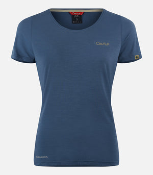 T-shirt in lana merino a maniche corte - Donna - AIGLIERE 4 F blu scuro - foto prodotto
