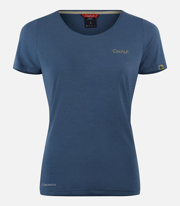 Short-sleeved merino wool T-shirt - Women - AIGLIERE 4 F Dark Blue - product image