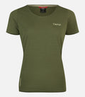 T-shirt en laine mérinos manches courtes - Femme - AIGLIERE 4 F Vert olive - packshot