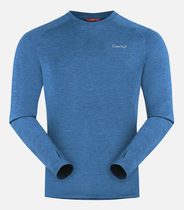 T-shirt chaud et respirant à manches longues - Homme - ALBAN H Bleu - packshot