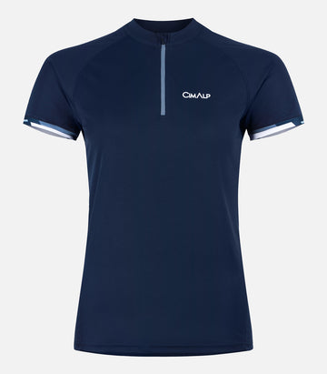 T-shirt tecnica con mezza zip - Donna - AUTANE F blu navy - foto prodotto