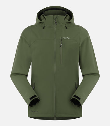 Wasserdichte, atmungsaktive 3-Lagen-Softshell-Jacke – Herren – DYNAMIC 7 H Khaki – Produktfoto