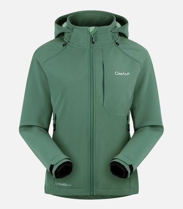 Waterproof, breathable 3-layer Softshell jacket - Women - ENERGY 6 F Green - product photo