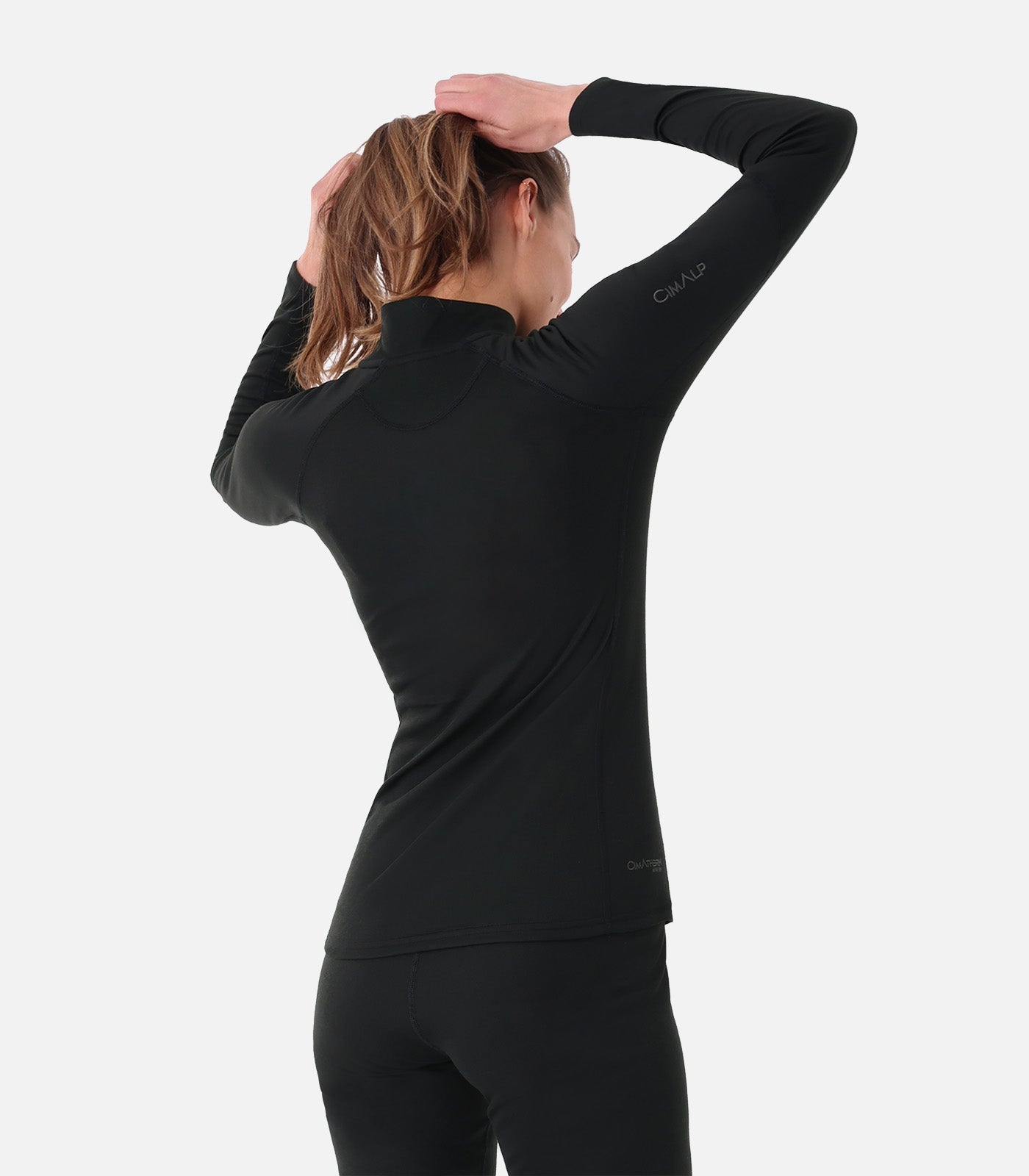 Extra-warm women's base layer with half-zip high collar – Cimalp