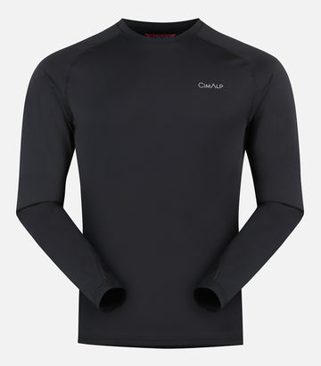 T-shirt chaud et respirant à manches longues - Homme - ALBAN H Noir - packshot