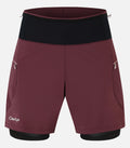Short de trail résistant avec cuissard - Homme - AOSTE 3 H Bordeaux - packshot