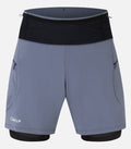 Pantaloncini da trail resistenti con pantaloncino aderente interno - Uomo - AOSTE 3 H grigio - foto del prodotto
