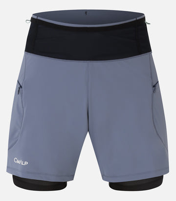 Durable trail shorts with inner tights - Men - AOSTE 3 H Grey - product image