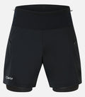 Short de trail résistant avec cuissard - Homme - AOSTE 3 H Noir - packshot