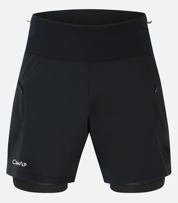 Durable trail shorts with inner tights - Men - AOSTE 3 H Black - product image