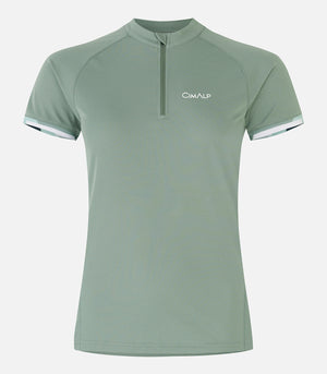 T-shirt technique demi-zip - Femme - AUTANE F Vert amande - packshot