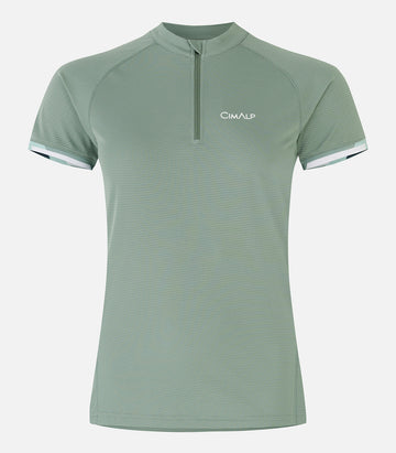 T-shirt tecnica con mezza zip - Donna - AUTANE F verde mandorla - foto prodotto