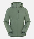 Warme, funktionale Softshell-Skijacke – Damen – GERVAIS 2 F Mandelgrün – Produktansicht