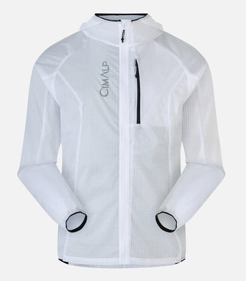 Ultraleichte, winddichte Jacke mit Kapuze – Herren – SKIN JACKE 5 H Weiß – Produktfoto