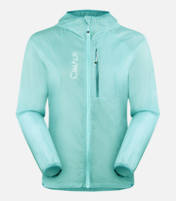 Ultraleichte, winddichte Jacke mit Kapuze – Damen – SKIN JACKE 3 F Türkis – Produktfoto