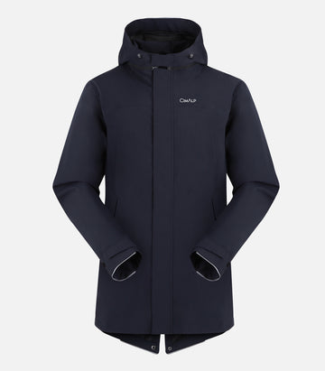 Waterproof cycling rain jacket - Men - LANDES 3 H Navy - packshot