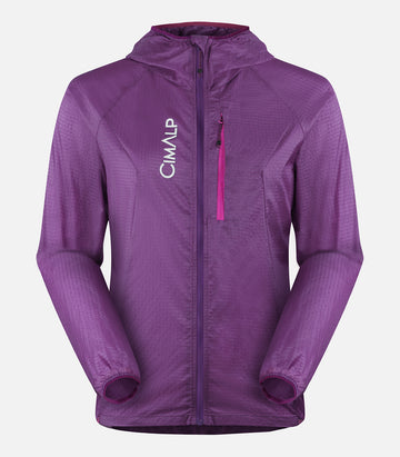 Ultraleichte, winddichte Jacke mit Kapuze – Damen – SKIN JACKE 3 F Violett – Produktfoto