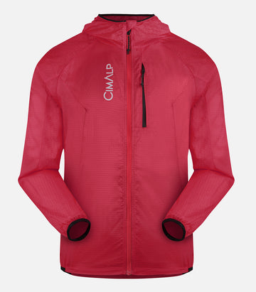 Ultraleichte, winddichte Jacke mit Kapuze – Herren – SKIN JACKE 5 H Rot – Produktfoto