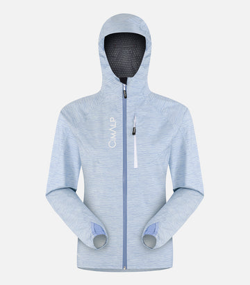Women’s waterproof, breathable trail jacket - STORM 3 F Sky blue - product photo