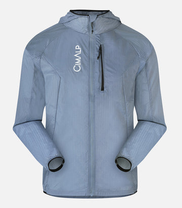 Ultraleichte, winddichte Jacke mit Kapuze – Herren – SKIN JACKE 5 H Blaugrau – Produktfoto