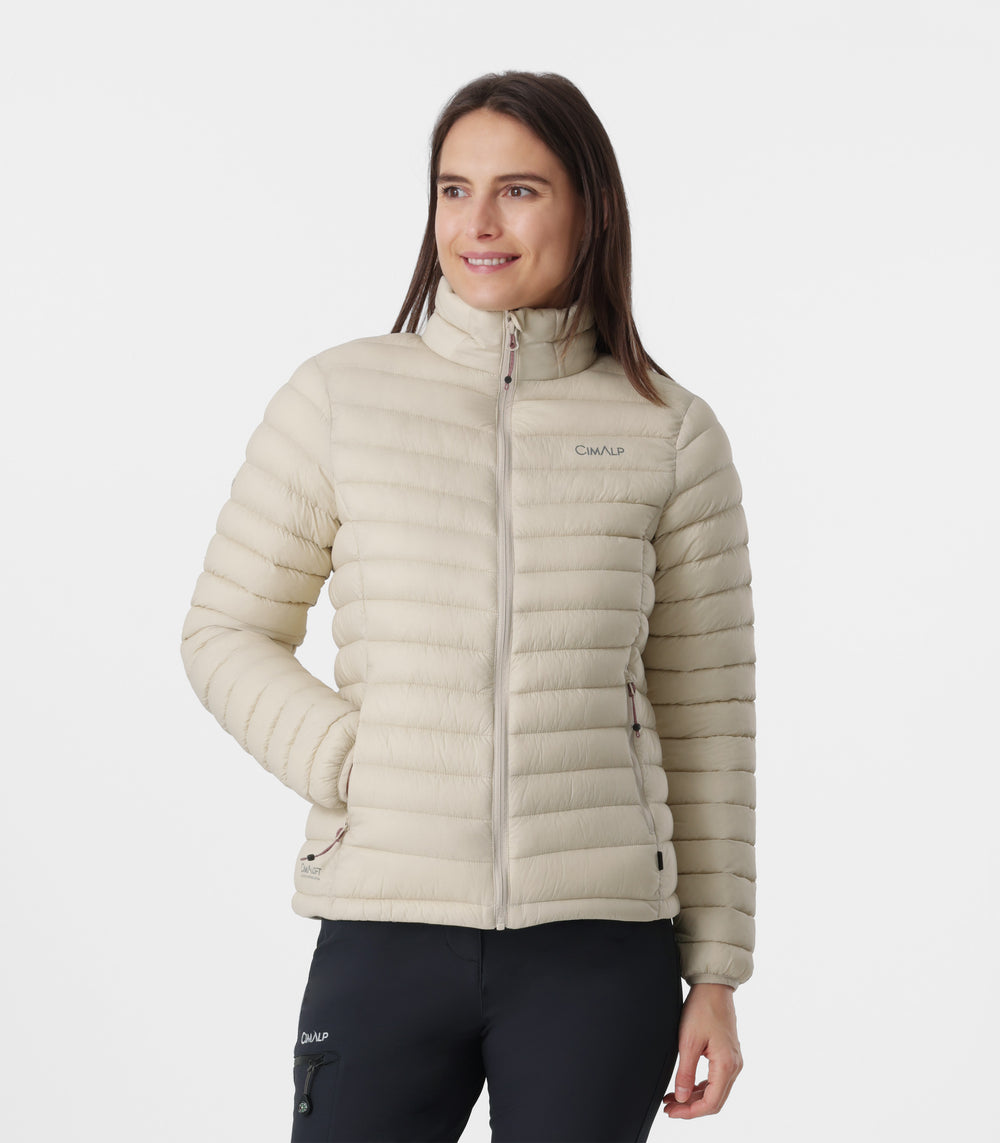 Women's hiking and mountaineering Down Jackets CLUSAZ 2 F - Beige