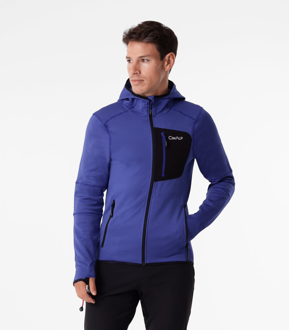 Veste polaire à capuche homme - Jorasse 3 - Bleu Electrique