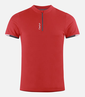 T-shirt demi-zip de trail - Homme - FARAUT 2 H Rouge - packshot