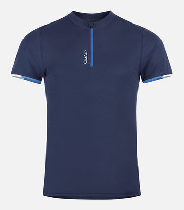 T-shirt demi-zip de trail - Homme - FARAUT 2 H Marine - packshot