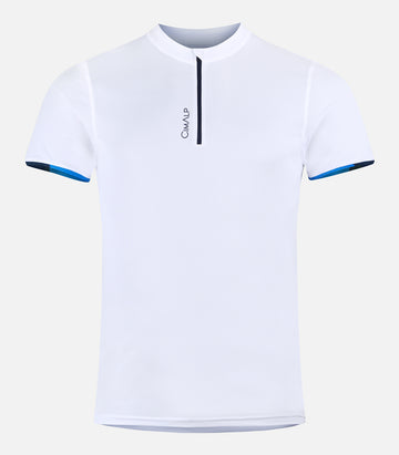 T-shirt demi-zip de trail - Homme - FARAUT 2 H Blanc - packshot