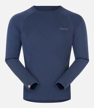 Sous-vetement laine Merinos - Homme - WOOL TOP 150 H Marine - packshot