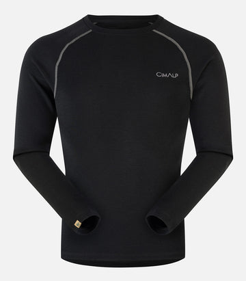 Sous-vetement laine Merinos - Homme - WOOL TOP 150 H Noir - packshot